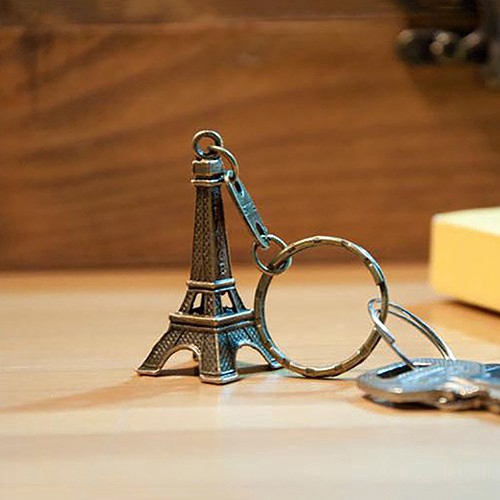 Móc chìa khóa kim loại mặt trang trí hình tháp Eiffel của Paris