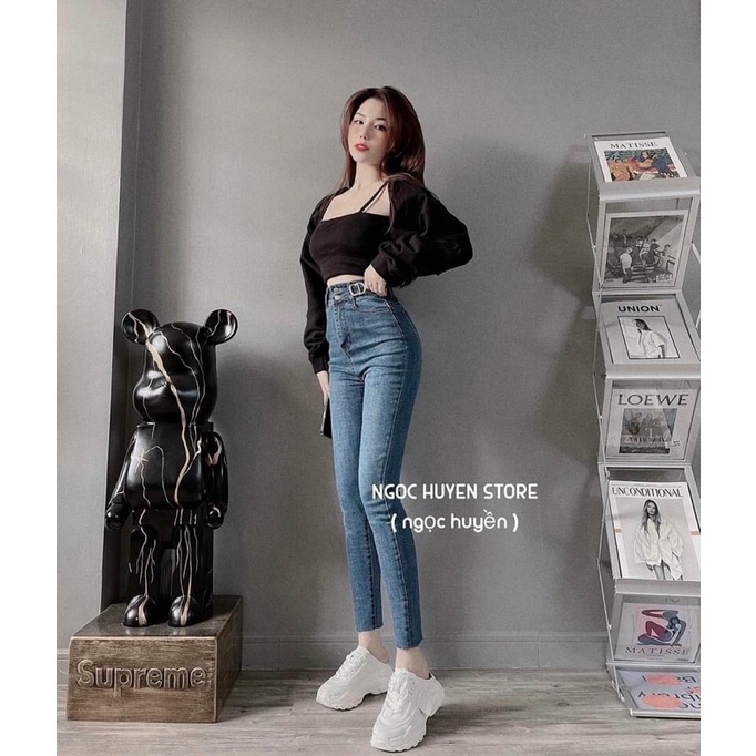 Quần bò hai cúc DC & baggy đai xích🌸DAQUY20🌸quần jeans cạp cách điệu phong cách trẻ trung năng đóng | WebRaoVat - webraovat.net.vn