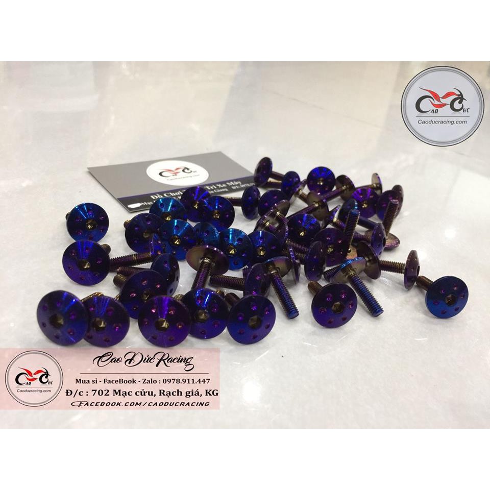 ốc dàn áo honda 5x20 đầu dù chấm bi ren nhuyễn gắn dàn áo honda thái lan - giá 1 con