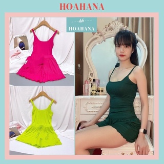 Bộ ngủ 2 dây thun tăm chất mát lạnh, Sét đồ ngủ hai dây sexxy co giãn TT - HOAHANA