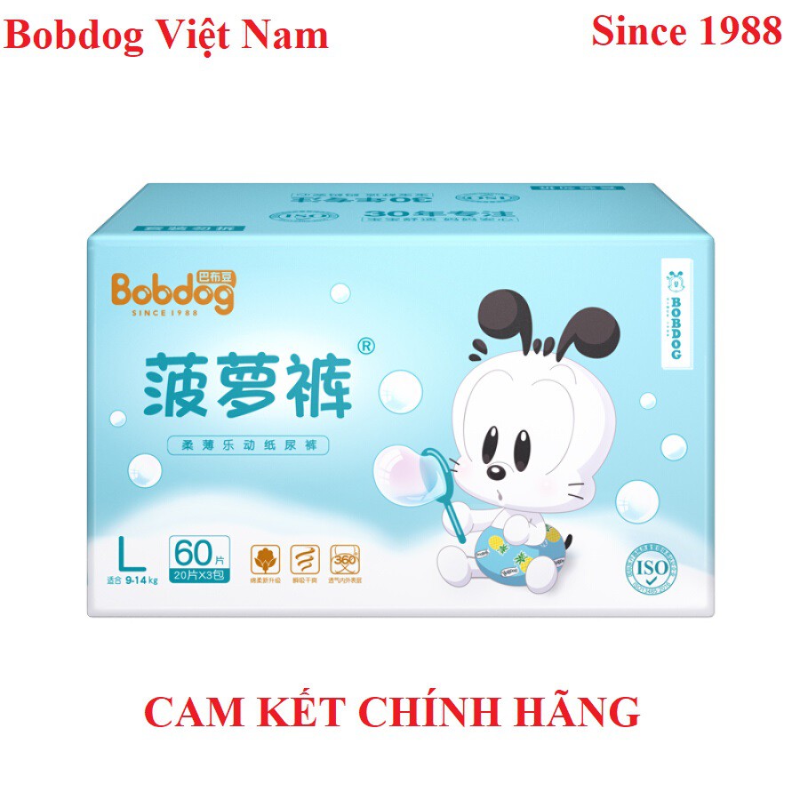 Bỉm/tã BOBDOG quần/dán dứa, đêm ️́ ̃️ đủ size M24/L22/XL20/XXL18