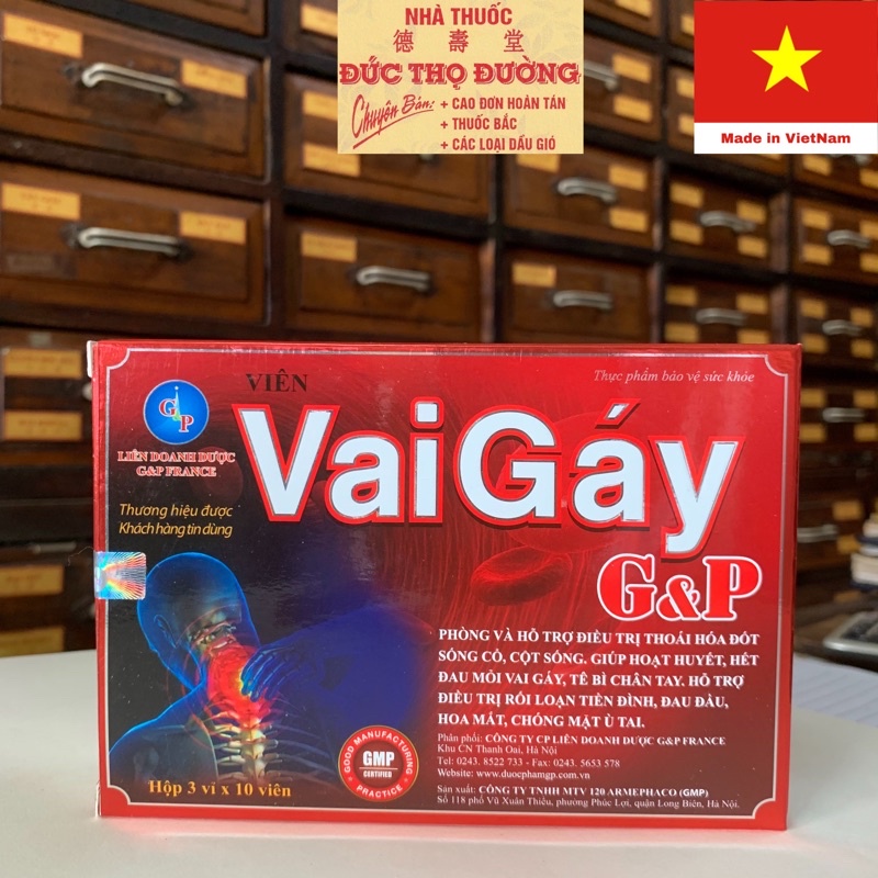 Viên Vai Gáy GP - Giảm thoái hoá đốt sống cổ - Hết đau mỏi vai gáy