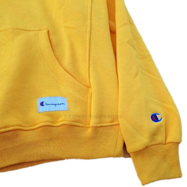 Áo Hoodie In Logo Champion Màu Vàng Trẻ Trung Năng Động