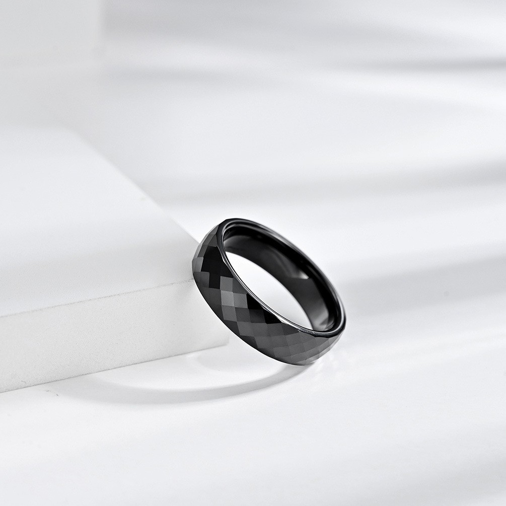 Nhẫn gốm đen phong cách thời trang đơn giản cho nam và nữ