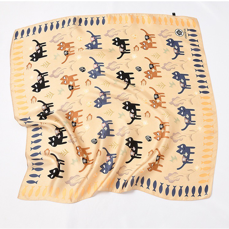 KHĂN LỤA VUÔNG MẪU MỚI HỌA TIẾT TRẺ TRUNG HIỆN ĐẠI 70X70CM