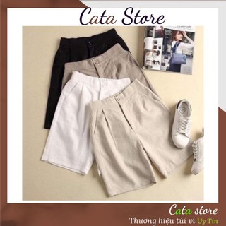 Quần short nữ CATA kiểu short sooc đùi nữ chất đũi khóa thật