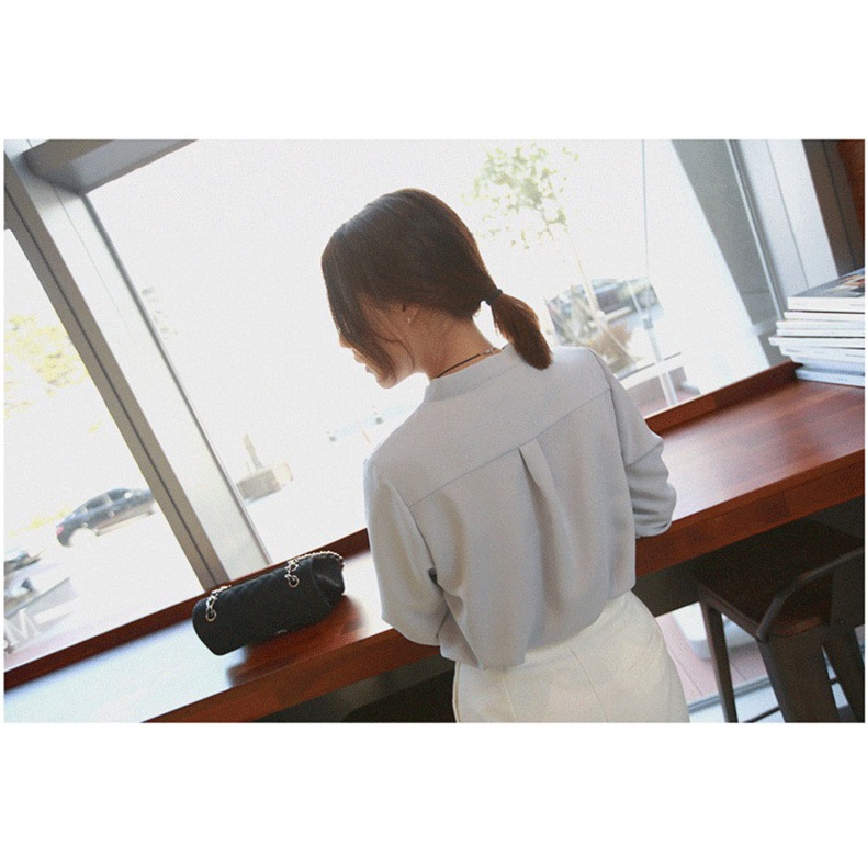 MS250 Áo sơ mi nữ cổ tim thanh lịch