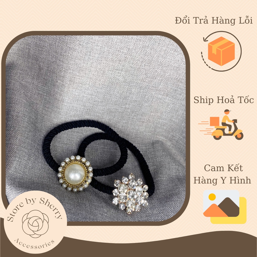 Dây buộc tóc, cột tóc đính đá