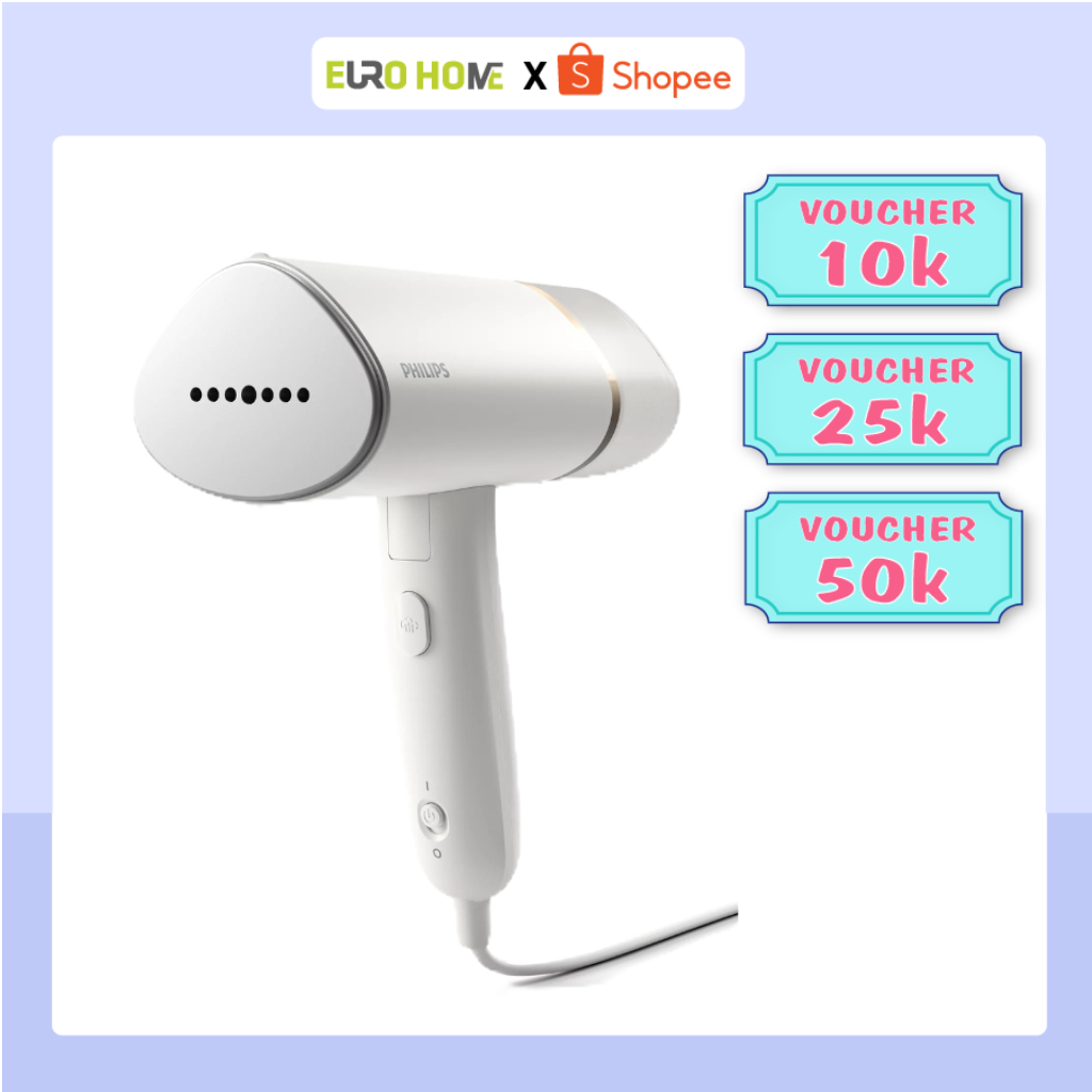 Bàn ủi hơi nước cầm tay Philips 1000W, nhỏ gọn, dễ sử dụng, bảo hành 2 năm chính hãng - STH3020/10