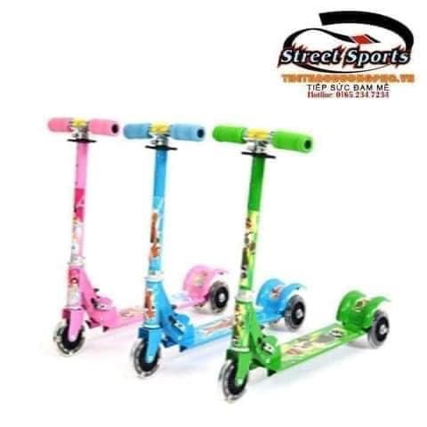 Xe trượt Scooter 3 bánh phát sáng, có chuông cho bé (đủ các màu cho bé)