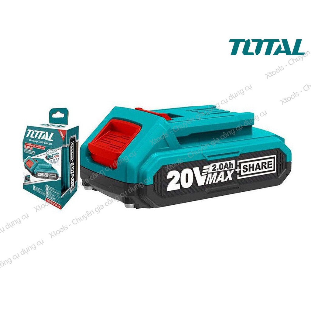 Pin sạc 20V TOTAL TFBLI20011, Pin Lithium dùng được cho các dòng máy 20V của INGCO - TOTAL, cục pin sạc 20V