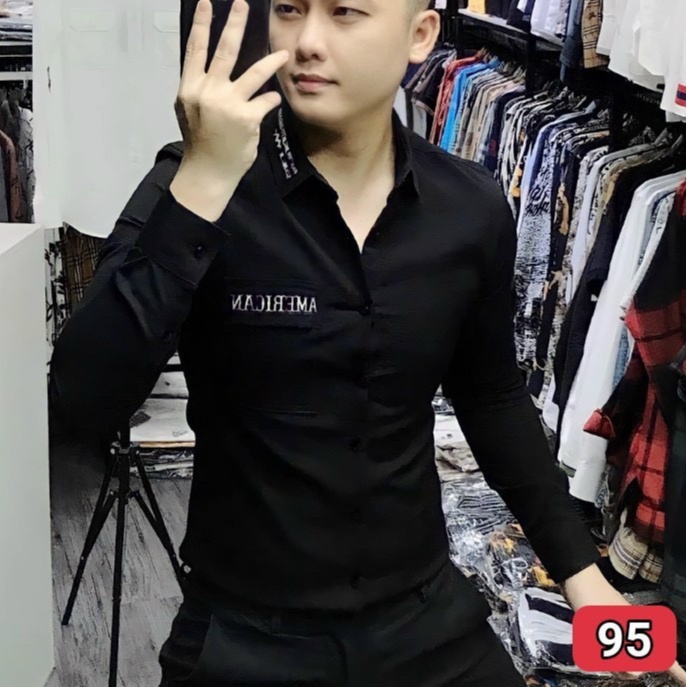Áo sơ mi nam họa tiết chữ cao cấp-chất lụa-không nhăn không xù-hàng chuẫn shop(hình thật)tranbehp Hn5
