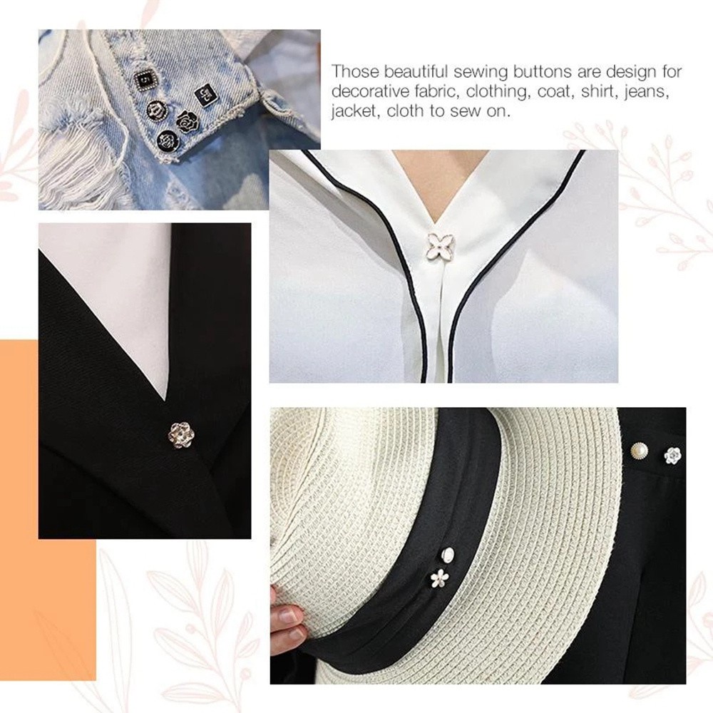 10 Nút cài áo sơ mi / khăn choàng đính ngọc trai giả dễ điều chỉnh phong cách Hàn Quốc thời trang cho nữ