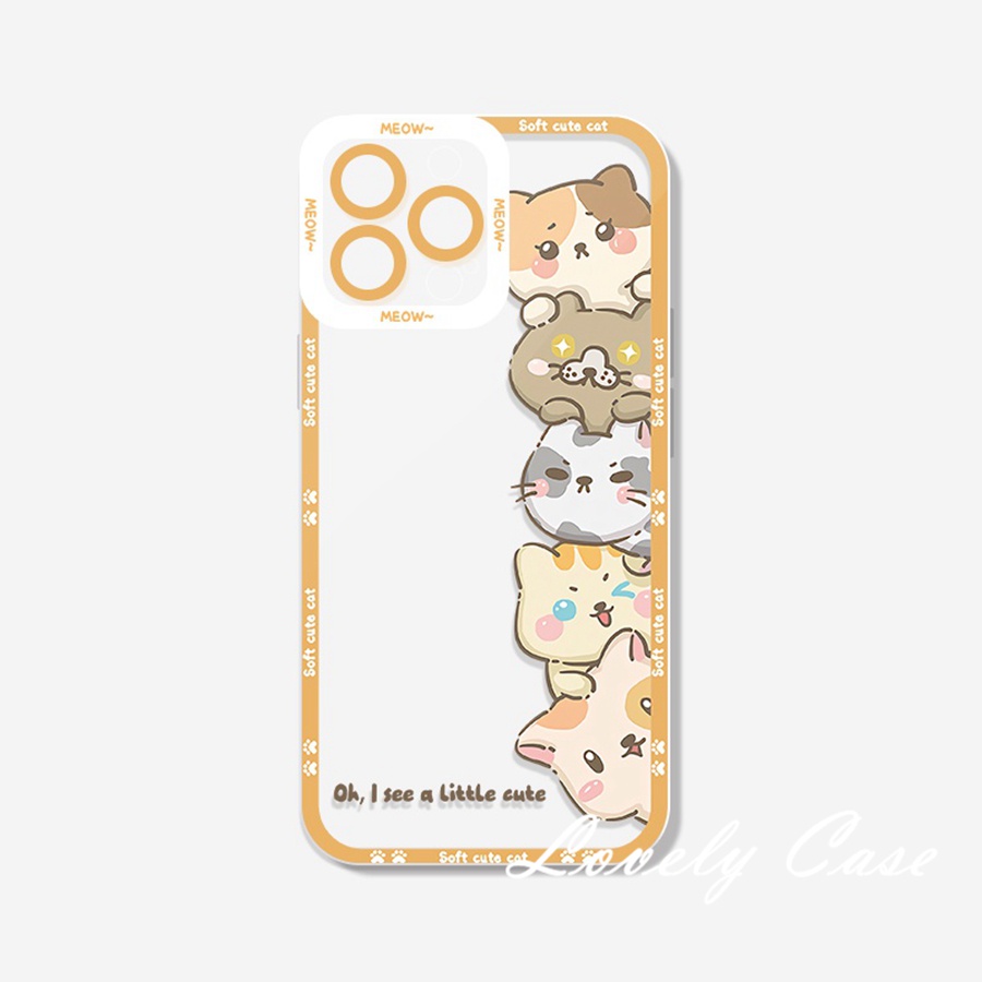 Ốp Điện Thoại Mềm Trong Suốt Hình Động Vật Cho IPhone 14 13 12 11 Pro Max X XR Xs Max 8 7 6 6s + SE 2020
