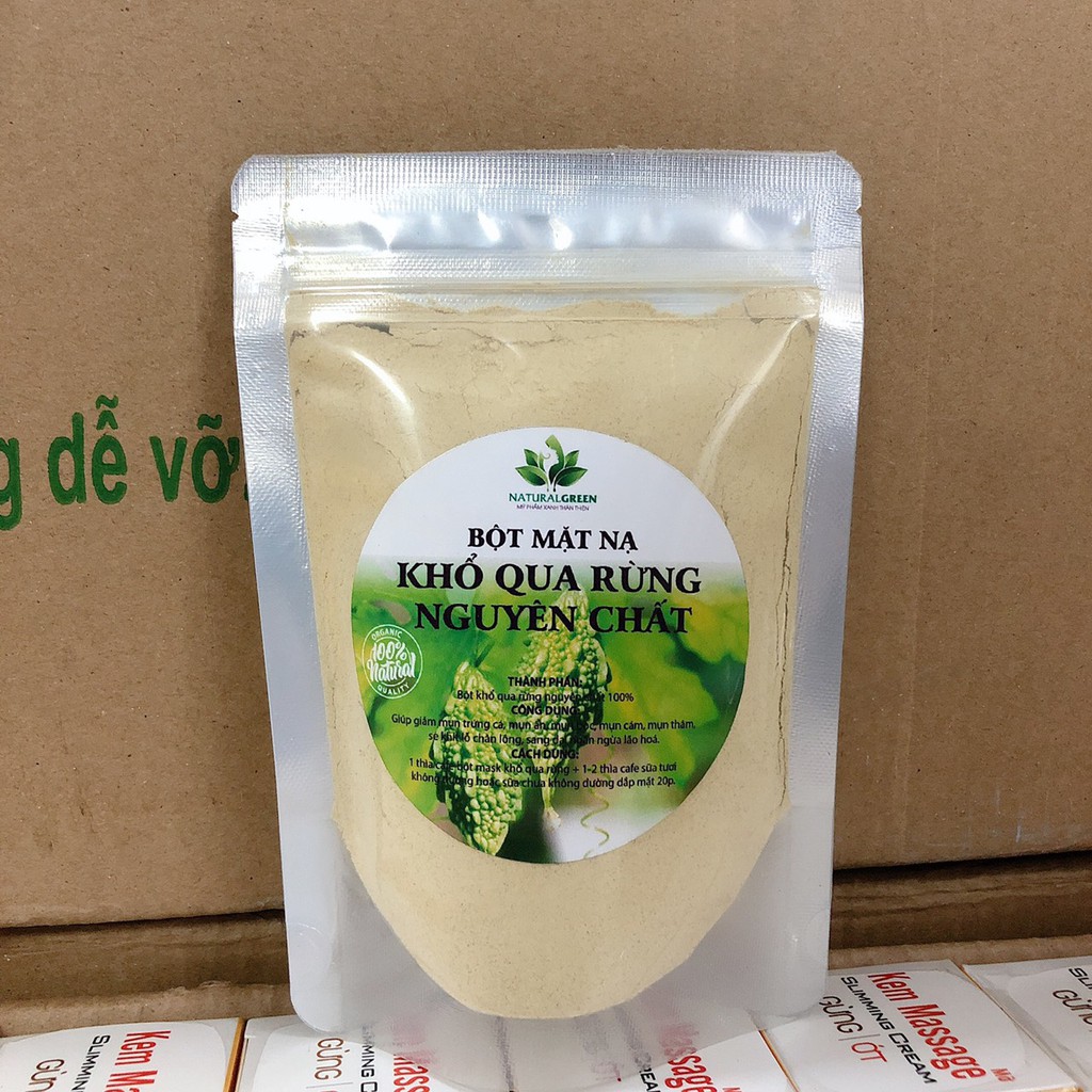 (100gr) Bột khổ qua rừng handmade,bột đắp mặt nạ mướp đắng ngăn ngừa mụn thâm