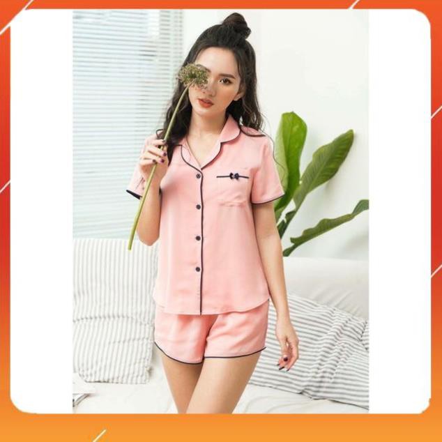 FOLLOW SHOP - Bộ pijama phi lụa ( cộc cộc)