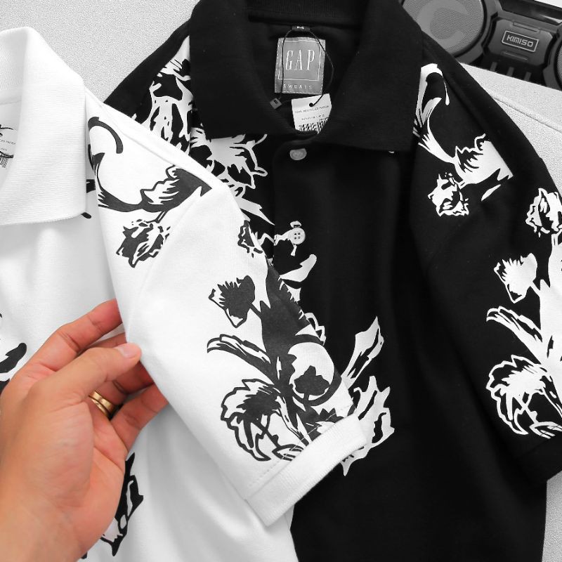 Áo thun polo phông cổ trụ HỌA TIẾT hoa văn hình xăm cao cấp VNXK