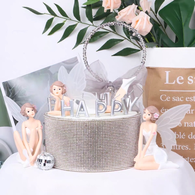 Set 3 Phụ Kiện Trang Trí Bánh Kem Hình Cô Tiên Dễ Thương