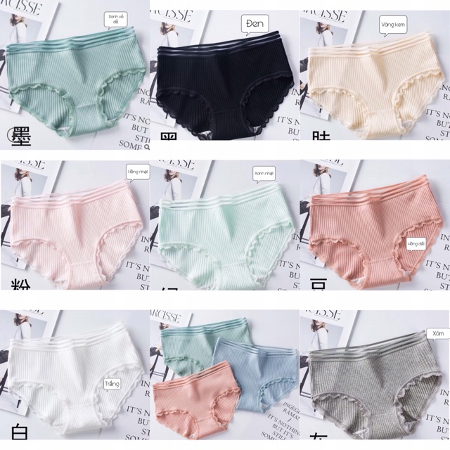 [Set 10 quần] Quần lót nữ Muji cotton gân tăm xinh M03 | BigBuy360 - bigbuy360.vn