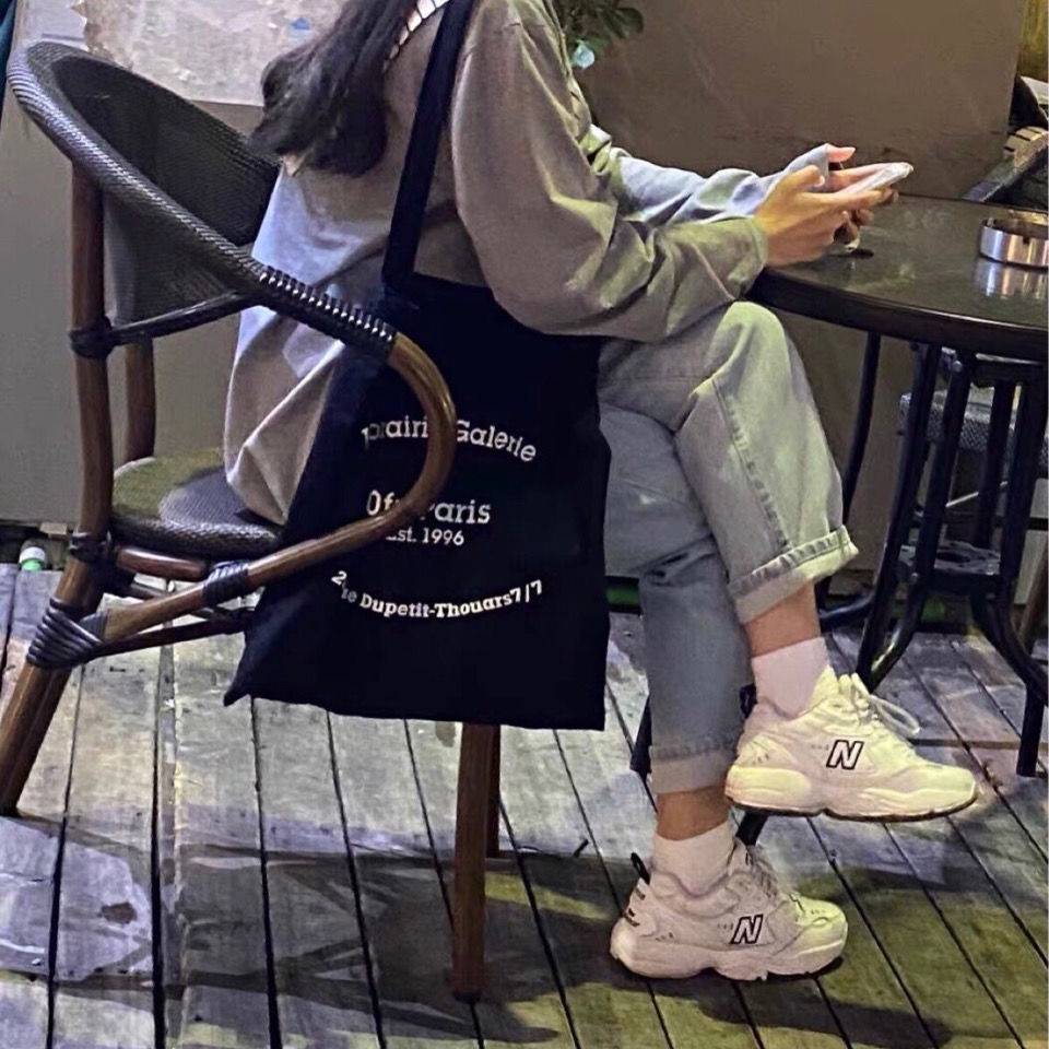 Túi canvas in chữ đơn giản xinh xắn thời trang