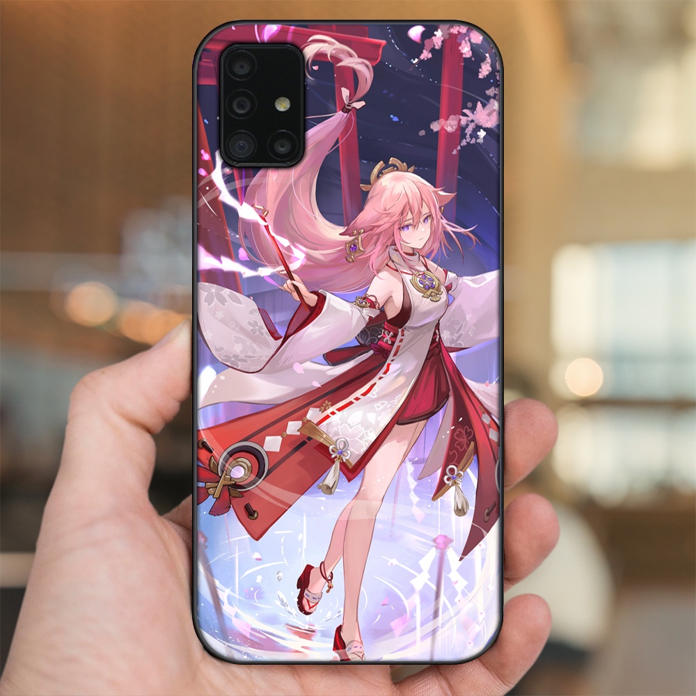 Ốp lưng Samsung A51, A71 viền đen in hình Yae Miko Genshin Impact