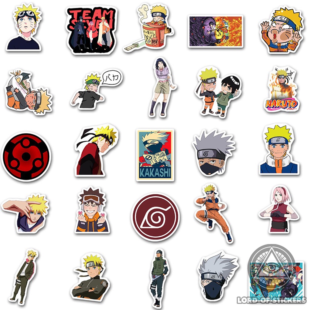 Set 100 Nhãn Dán Naruto Sticker Hình Nhân Vật Truyện Tranh Anime Manga Trang Trí Mũ Bảo Hiểm, Ván Trượt, Laptop, Vali