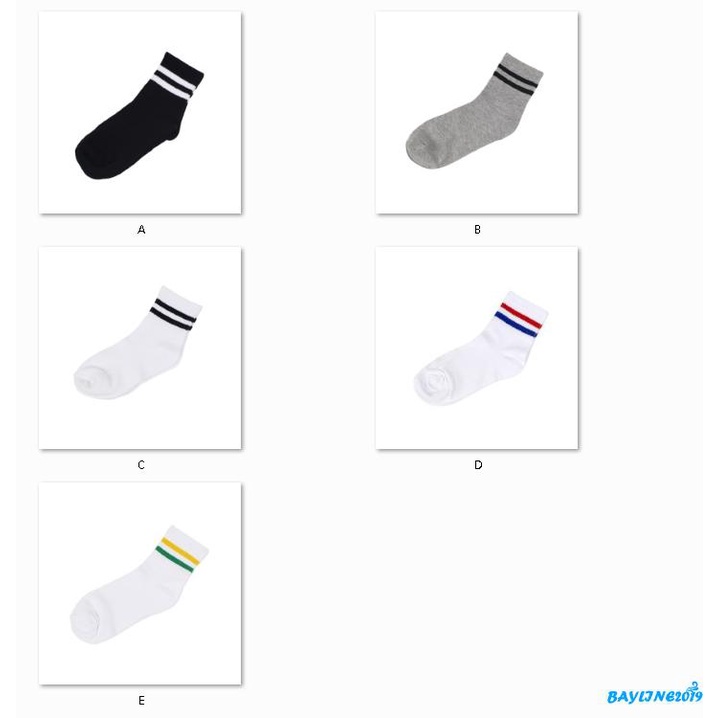 Vớ cotton ngắn thoáng khí họa tiết kẻ sọc phong cách thể thao thời trang cho nữ