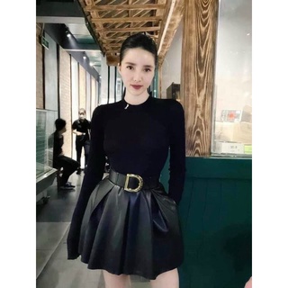 Váy da phồng xếp ly kèn bet