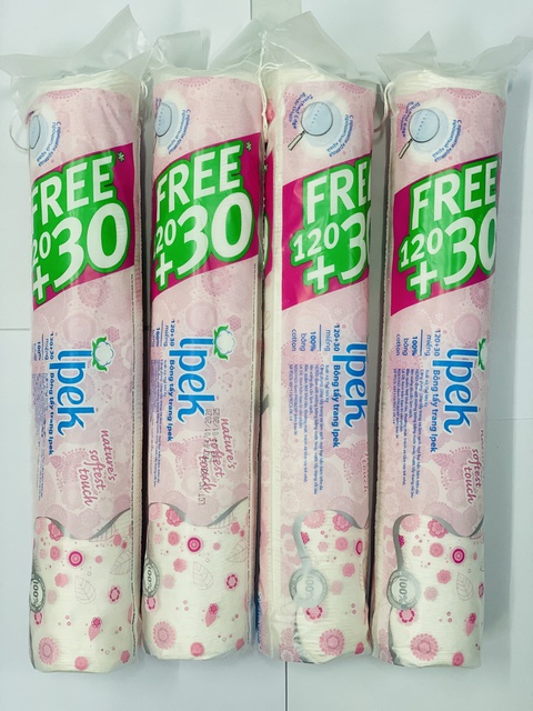 [COSMALL05 -8% ĐH250k]Combo 4 Bông Tẩy Trang Ipek Thổ Nhĩ Kì 150 Miếng/gói | BigBuy360 - bigbuy360.vn