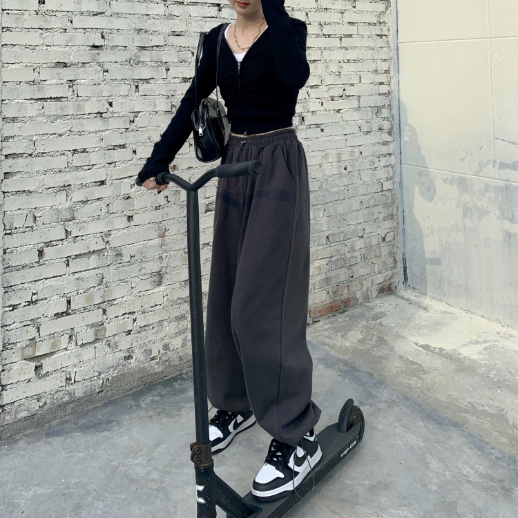 Quần ống rộng lưng cao dây rút cá tính trẻ trung thời trang 46142