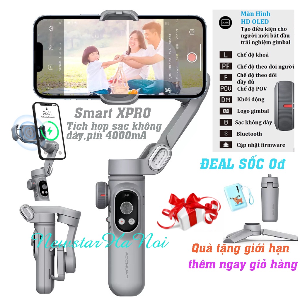 💥Siêu Phẩm💥Gậy chống rung điện thoại, quay phim, quay video tiktok gimbal chống rung Smart XPRO - Nhỏ gọn, pin trâu