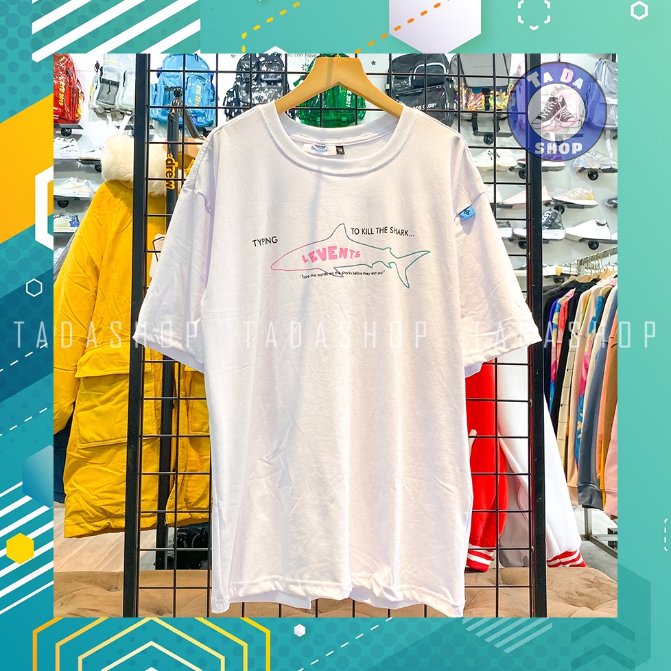 Áo Phông  oversize Nam Nữ Levent cá mập ảnh thật