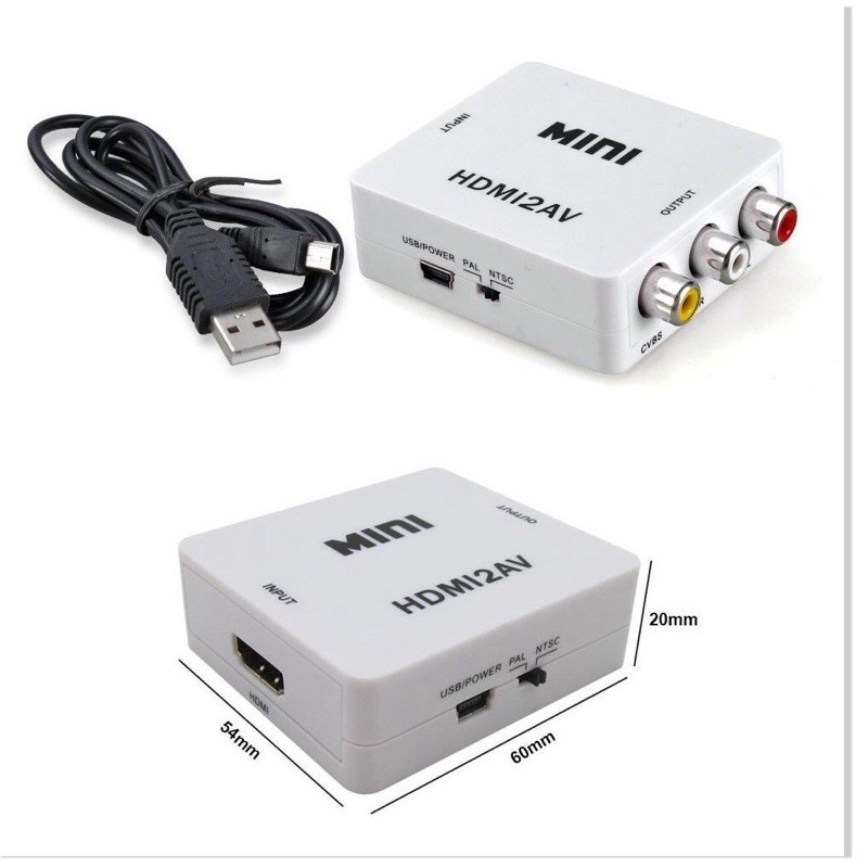 Box chuyển Mini HDMI to AV cho tivi đời cũ - VPMAX