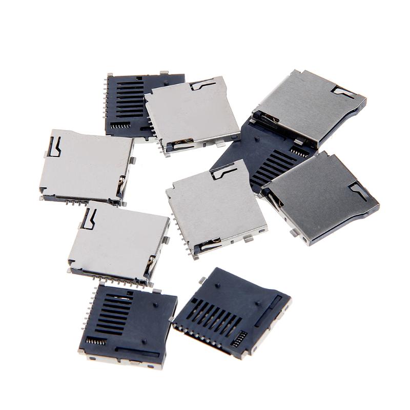 10PCS Push-Push Type TF  Card Socket Adapter Automatic PCB Connector