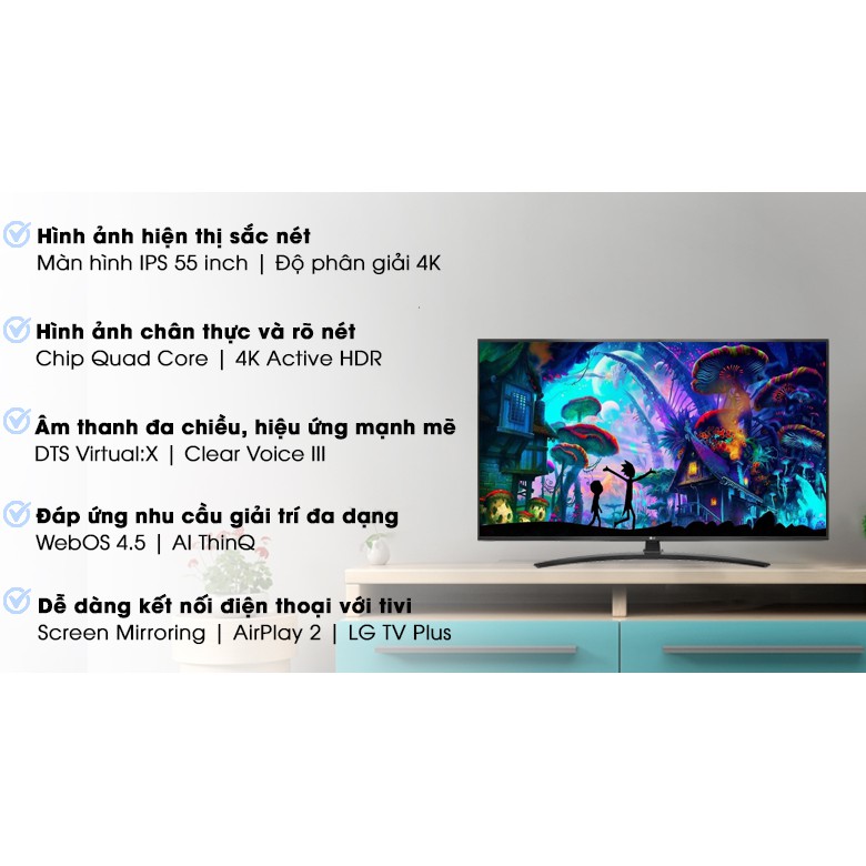 Smart Tivi LG 4K 55 inch 55UM7400PTA moi 99.99% likenew bao hanh 2 nam