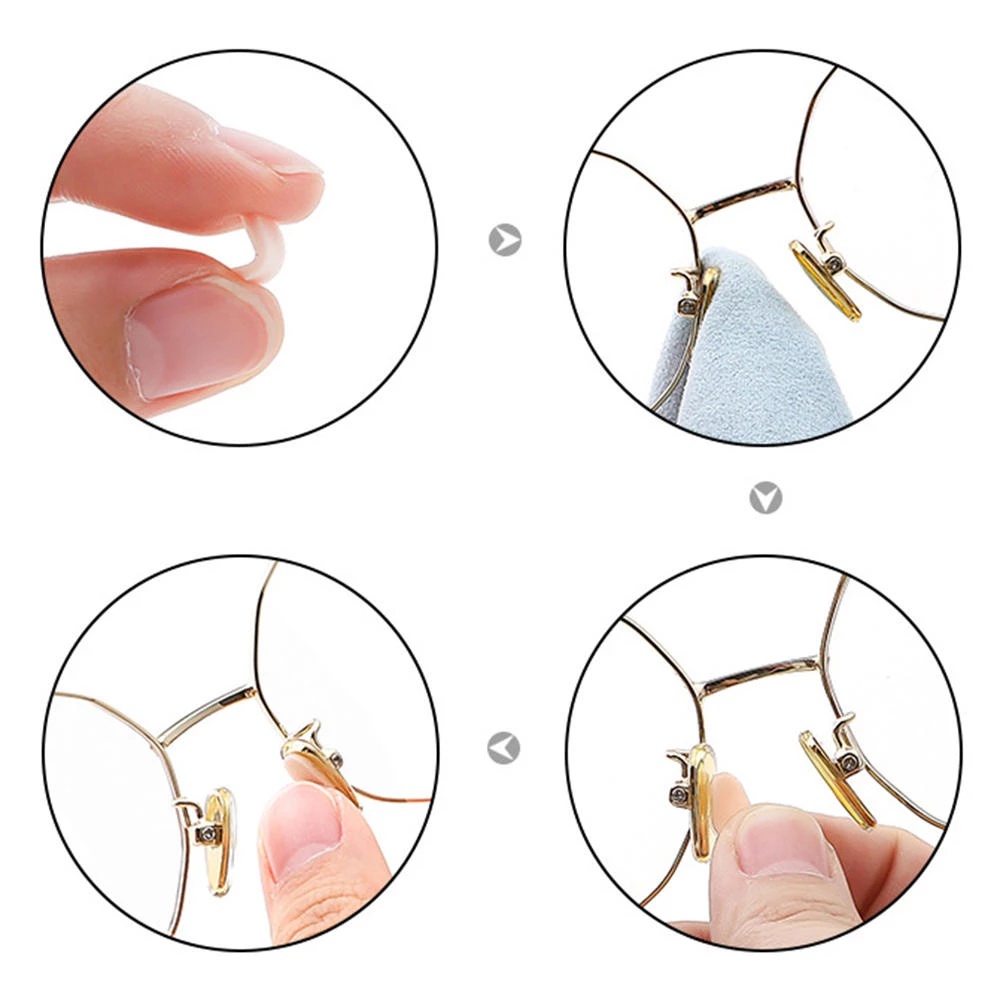 Bộ 4 Cặp Miếng Dán Mũi Mắt Kính Bằng Xốp EVA Mềm Mại Chống Trượt Thấm Hút Mồ Hôi