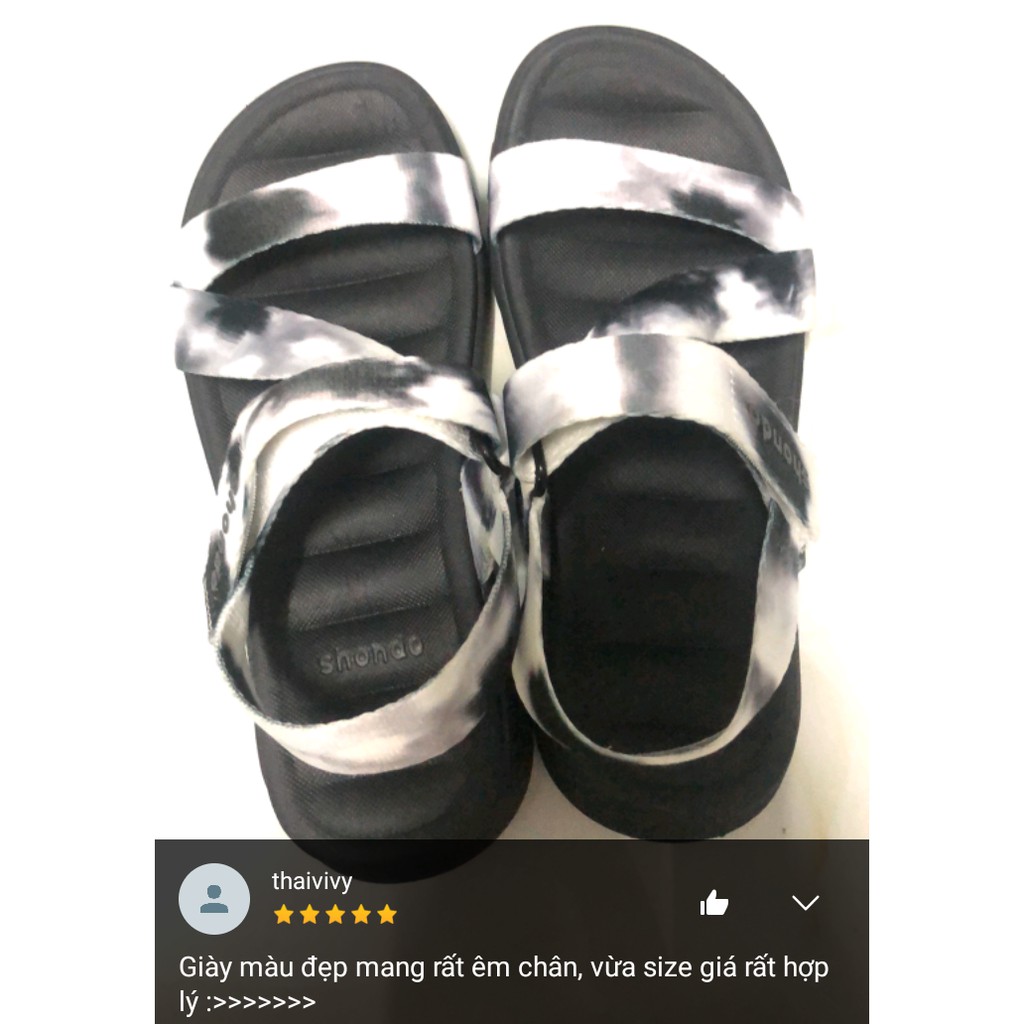 Giày sandal nam, nữ SHONDO F6 sport loang khói đen đi học, đi chơi  [HÀNG CHÍNH HÃNG]