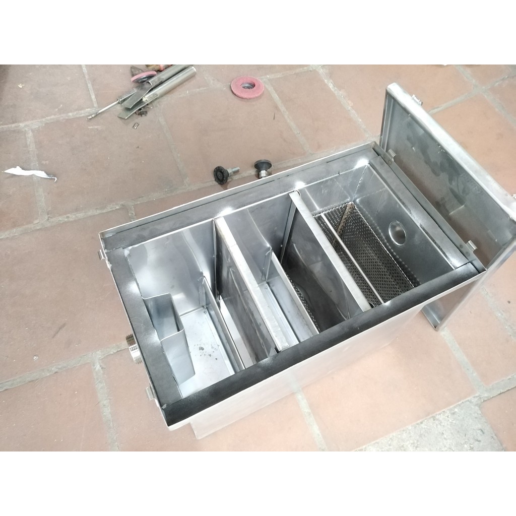 Bể tách mỡ 30lit, bể mỡ inox 30l