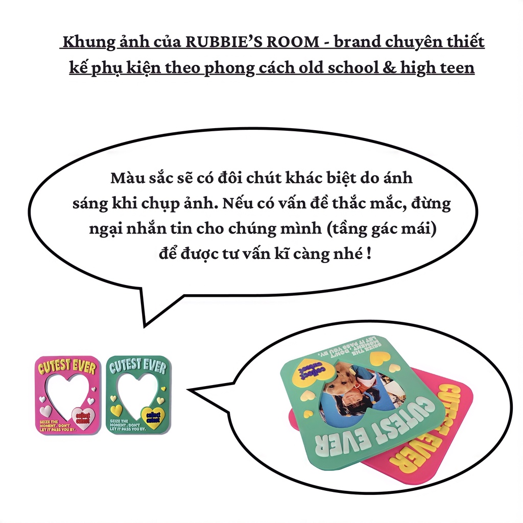 Khung ảnh RUBBIE y2k trưng bày ảnh, postcard phong cách kiểu Mỹ