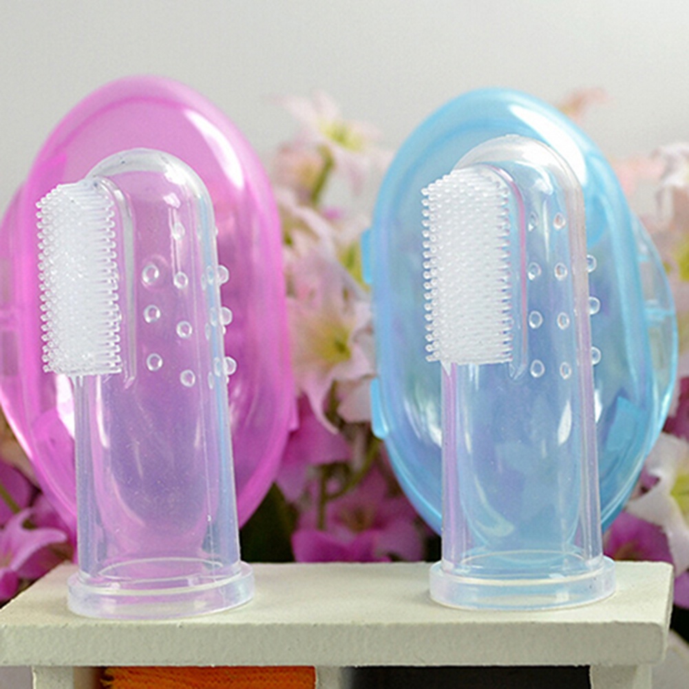 Bàn chải đánh răng đeo ngón tay bằng silicon mềm cho thú cưng