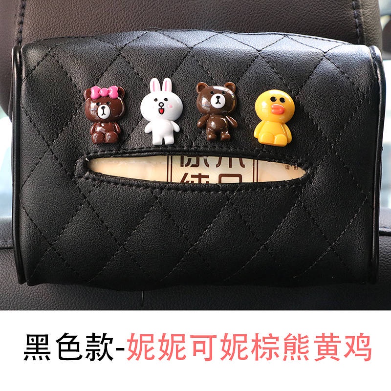 Hộp khăn giấy gắn tấm che nắng sau ghế ô tô dễ thương sáng tạo W968