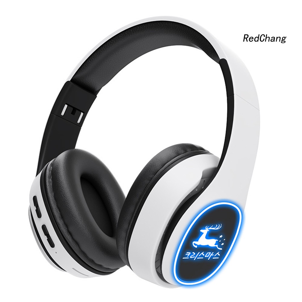 Tai Nghe Bluetooth Không Dây Hình Tuần Lộc Phát Sáng Có Mic