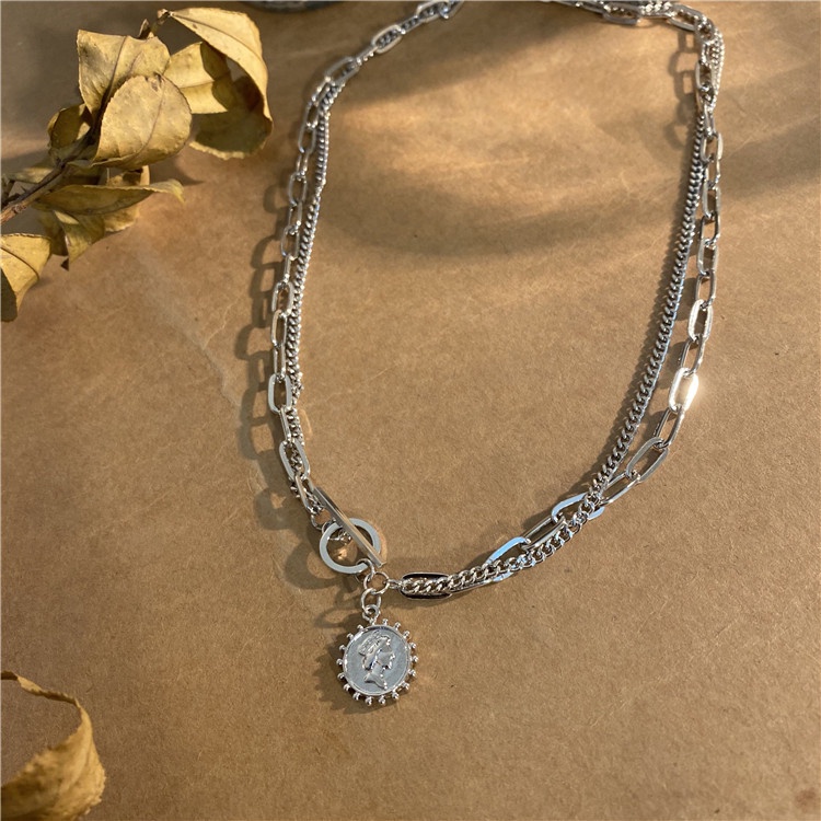 Dây Chuyền Hai Lớp 19802 Người Phong Cách Hip Hop Đường Phố