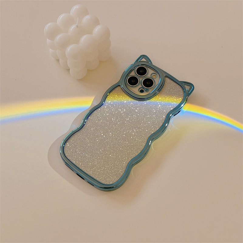 Ốp Điện Thoại TPU Họa Tiết Tai Mèo Lấp Lánh Cho Apple iPhone 1413 12 Pro Max 12 Pro 12 11 Pro Max 11