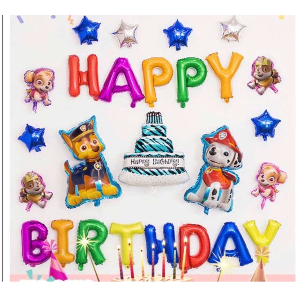 [COMBO]Trang Trí Tiệc Sinh Nhật KITY, ELSA, DOREMON, SIÊU NHÂN, PEPPA, CHÓ CỨU HỘ, Bóng Chữ Happy Birthday