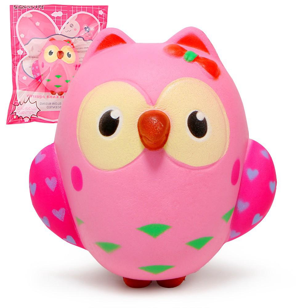 Cute Pink Owl Squishy Slow Rising Cream Toy