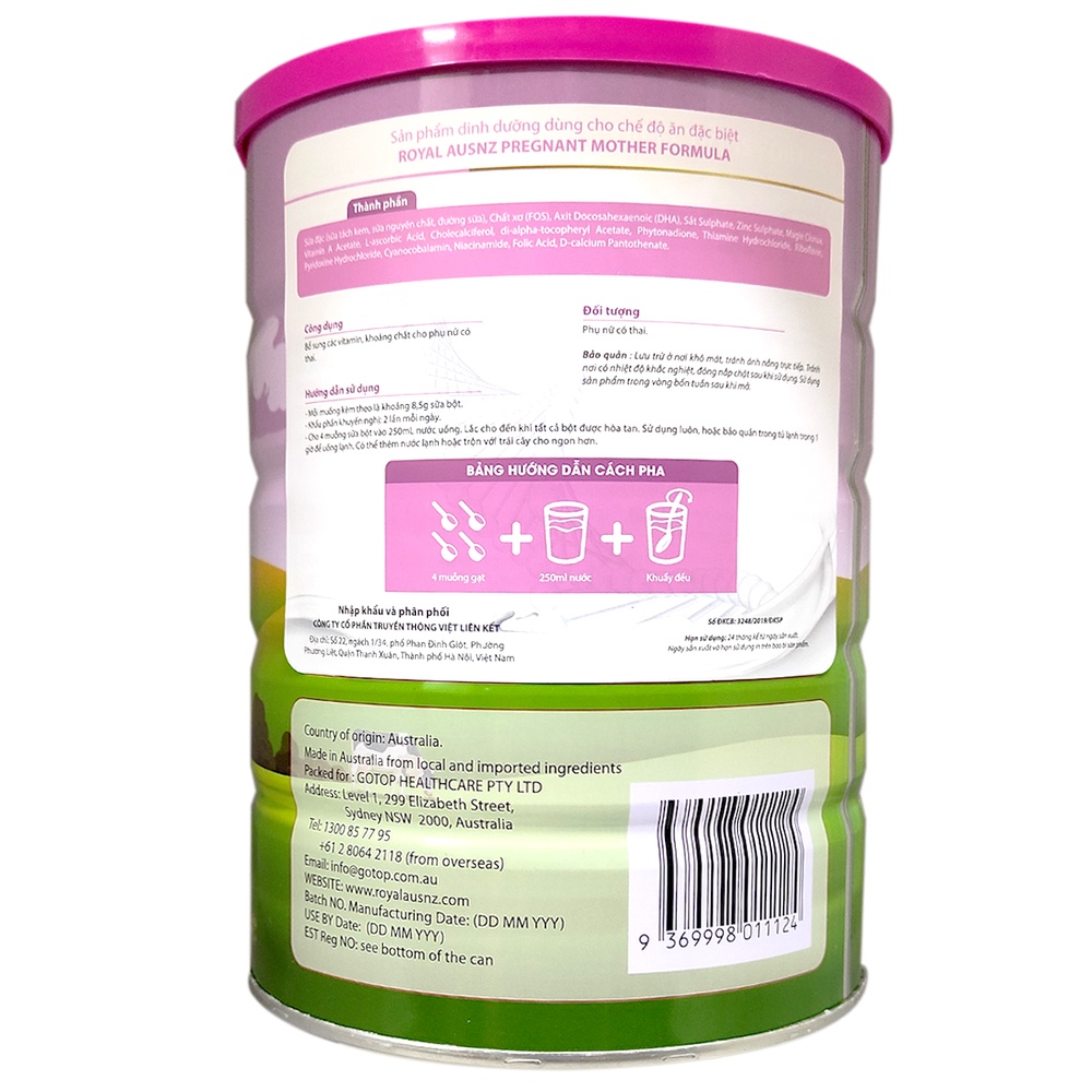 Sữa Hoàng Gia úc Bầu Pregnant Mother 900g