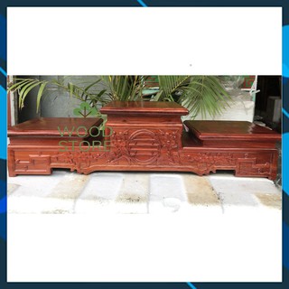 Tam sơn gỗ - Bục tam cấp gỗ hương - Đế bát hương cao cấp