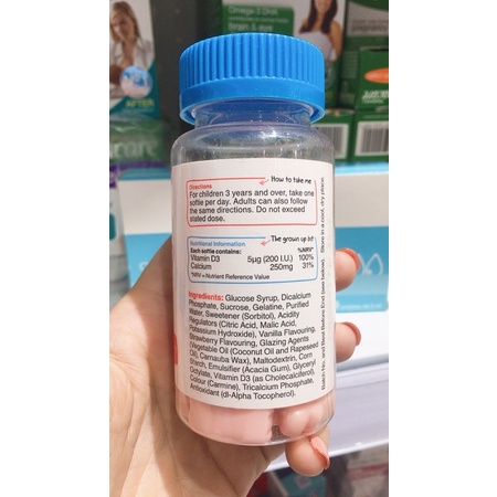 Kẹo nhai bổ sung Vitamin D3 cho bé từ 3 tuổi trở lên lọ 30 viên