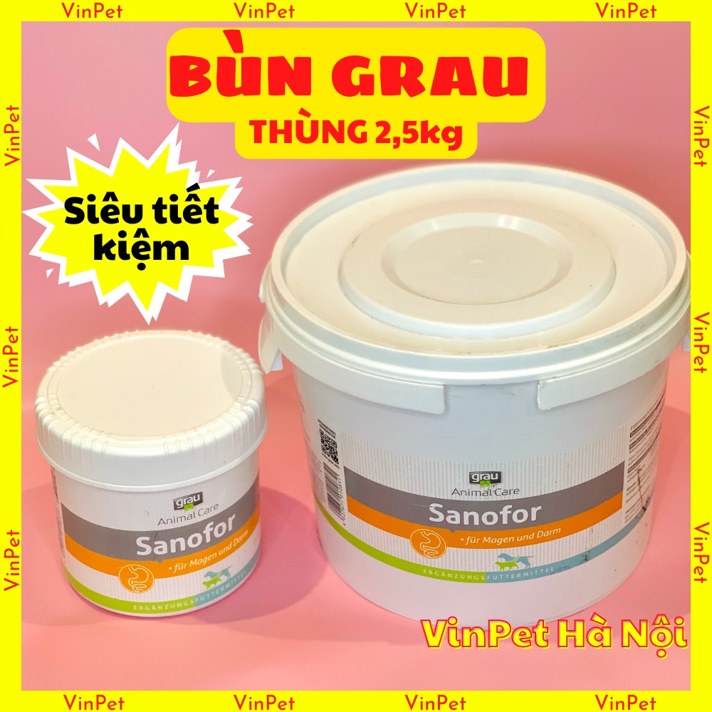 Bùn GRAU SANOFOR bảo vệ hệ tiêu hóa cho chó mèo (nhập Đức)500g-2,5kg